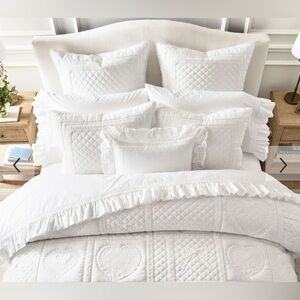 LOVESHACK FANCY “RUFFLE CROCHET”SHEET SET *WHITE *NWT $179.00 *SIZE: QUEEN